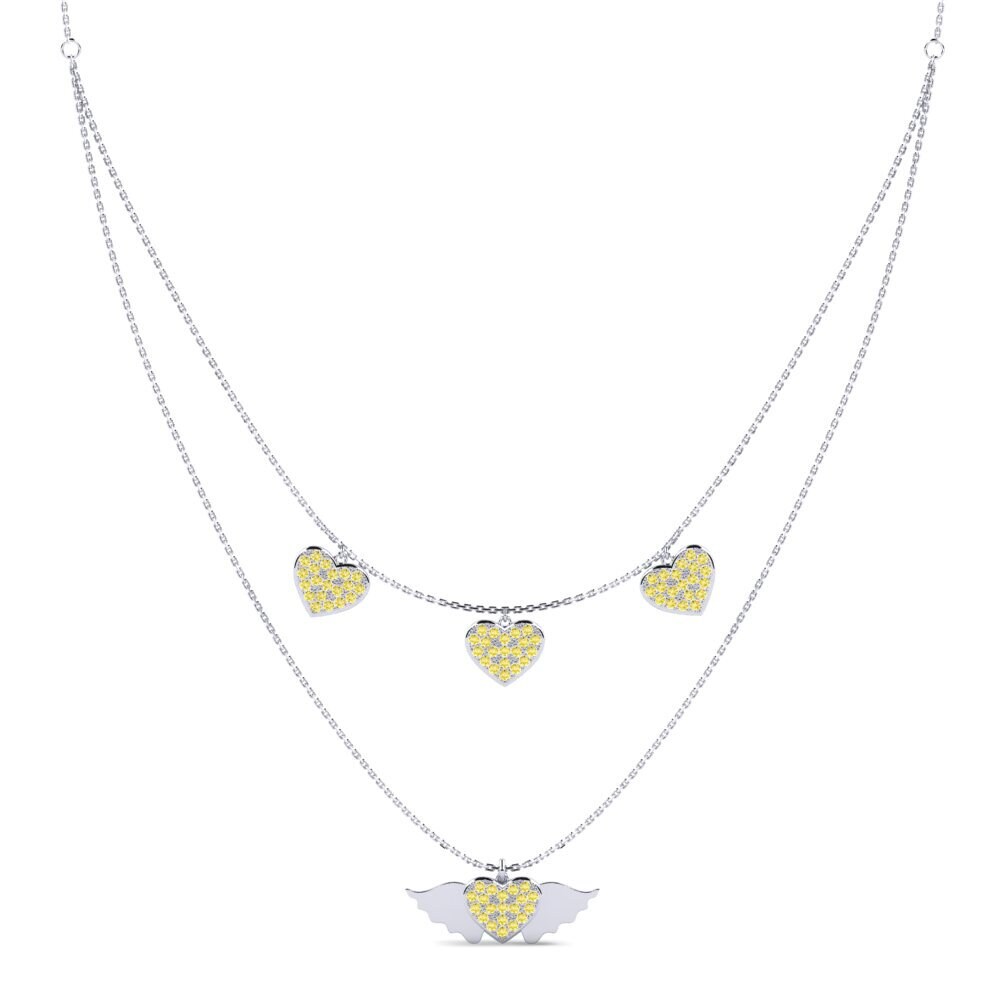 Zafiro amarillo Collar de Mujer Topelas