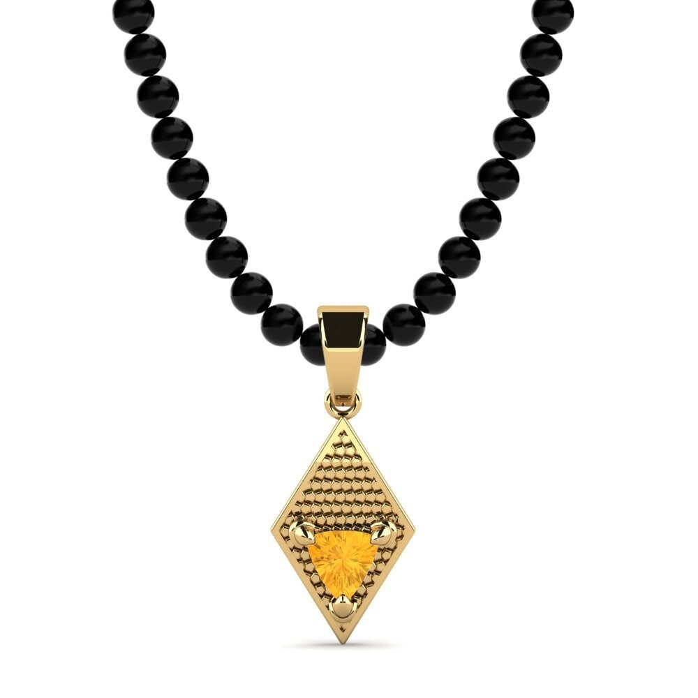 Or Jaune 585 Citrine Pendentif pour homme Torberta