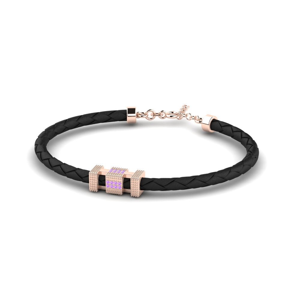 9ct Rose Gold Amethyst Men's Bracelet Torin