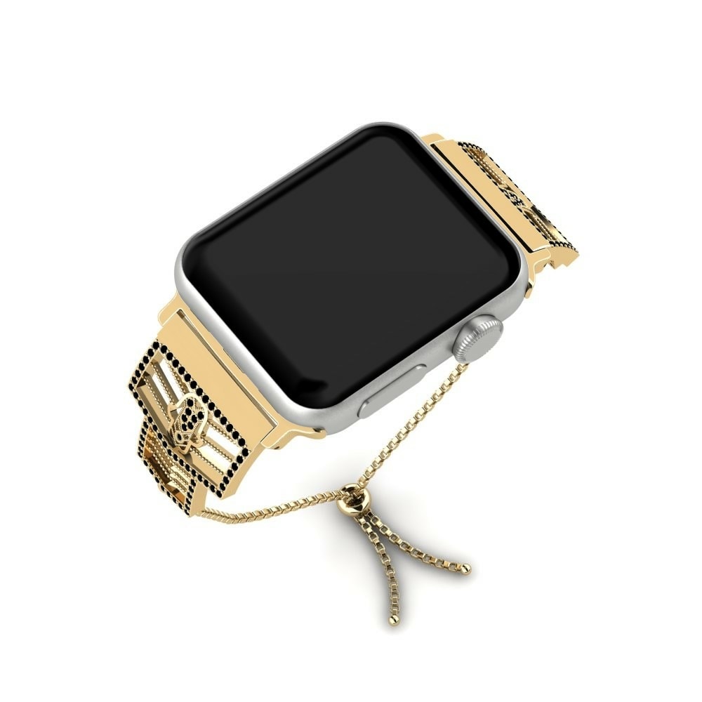Pulseras para Apple Watch® De Reloj Apple® Toriro Stainless Steel / 585 Yellow Gold Ónix Negro