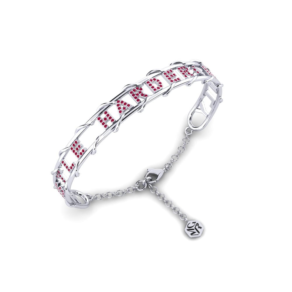 White Silver Ruby Women's Bracelet Torrington