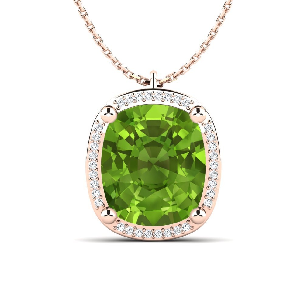 9k Rose Gold Peridot Women's Pendant Toucan