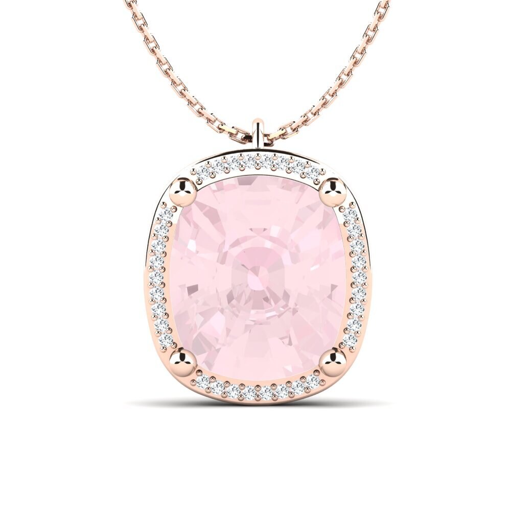 9k Rose Gold Rose Quartz Women's Pendant Toucan
