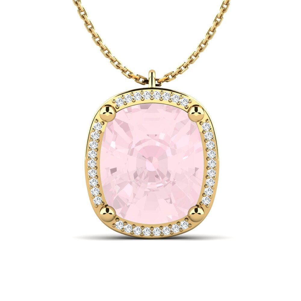 Cushion Rose Quartz Women's Pendant Toucan