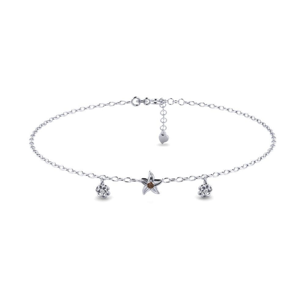 18ct White Gold Smoky Quartz Women's Anklet Toure
