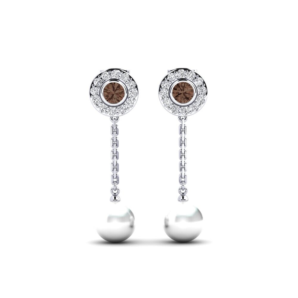 18ct White Gold Smoky Quartz Women's Earring Tourisme