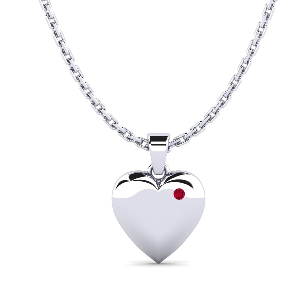 White Silver Ruby Women's Pendant Trami