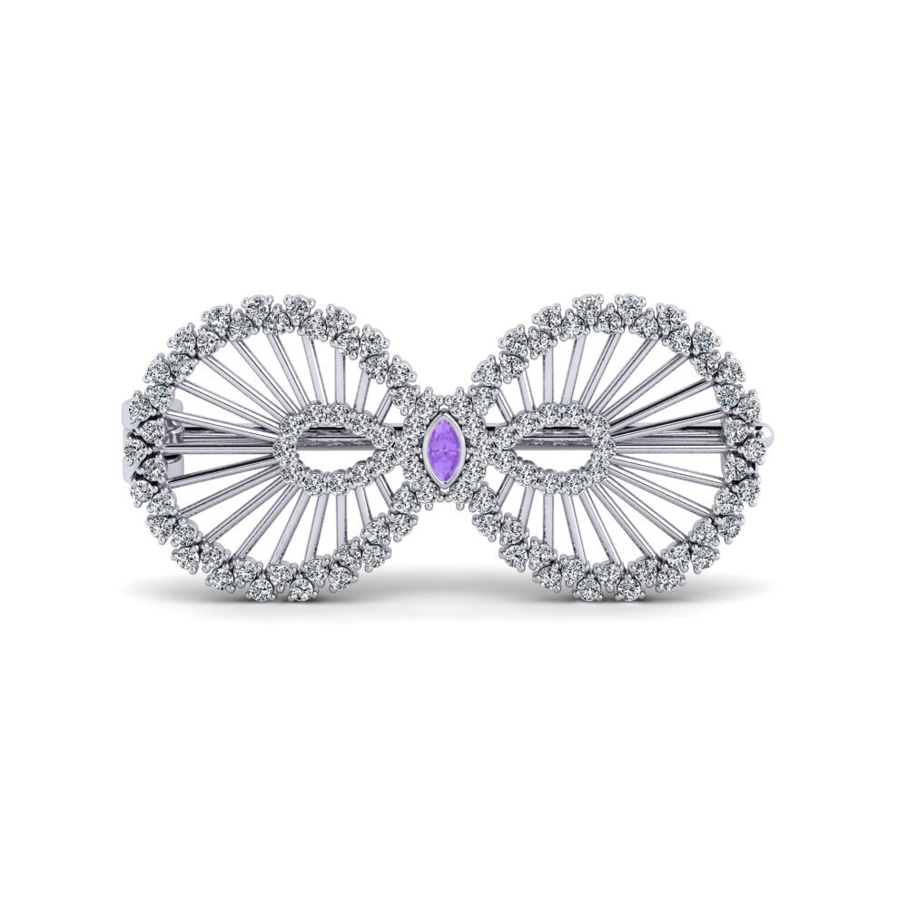 Amethyst Brooch Tramline