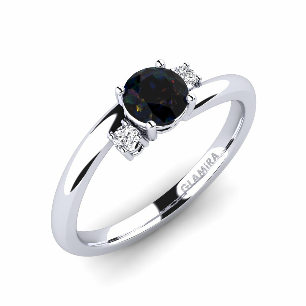 Black Opal Engagement Ring Tranquill