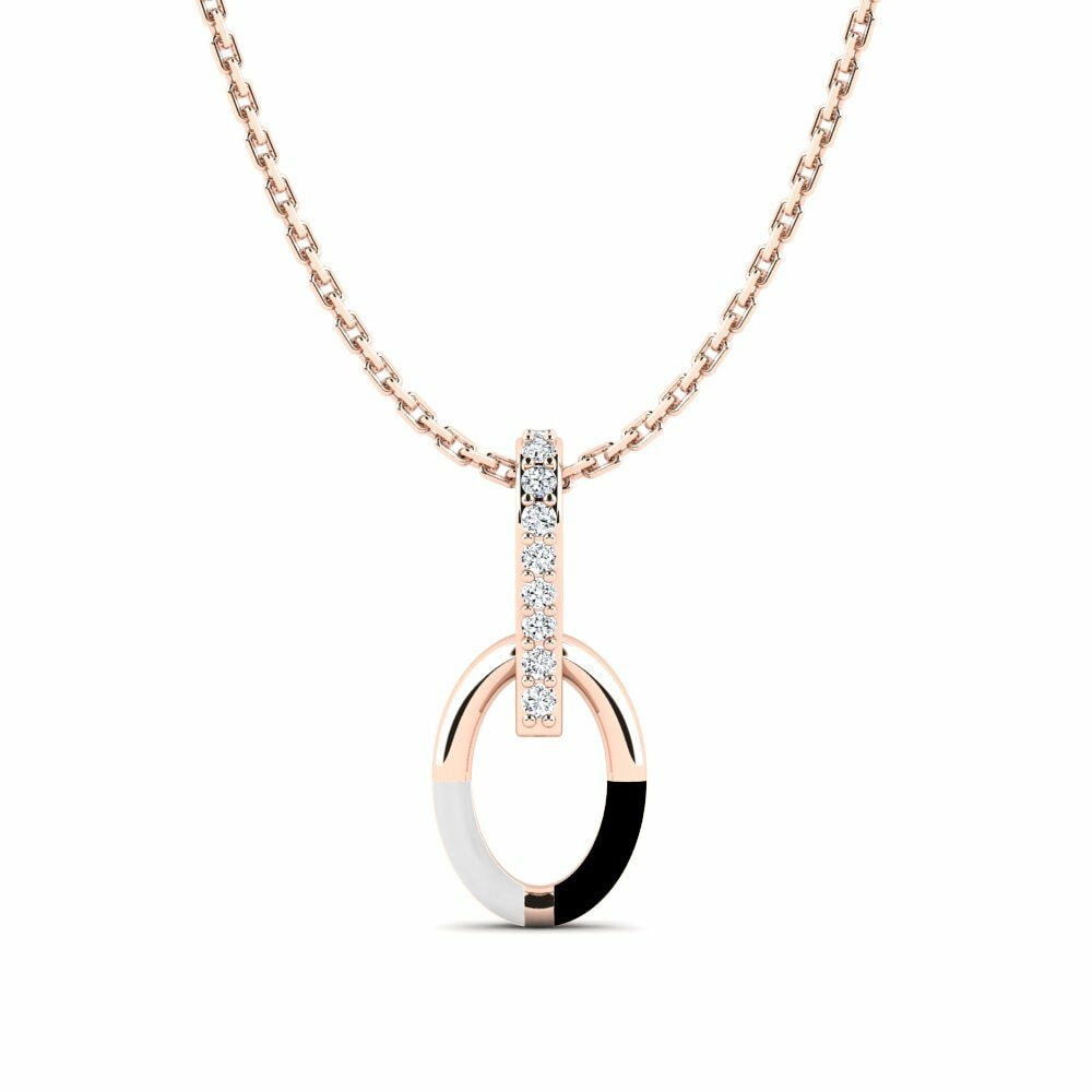 Vàng Hồng 18K Đá Zirconia Mặt dây chuyền nữ Transition