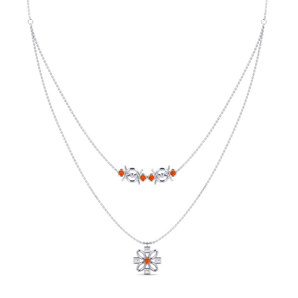 Zafiro Naranja Collar de Mujer Trat
