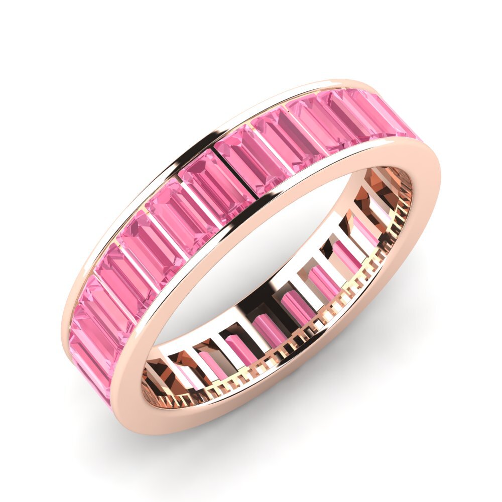 Or rose 14k Saphir Rose Bague Travis