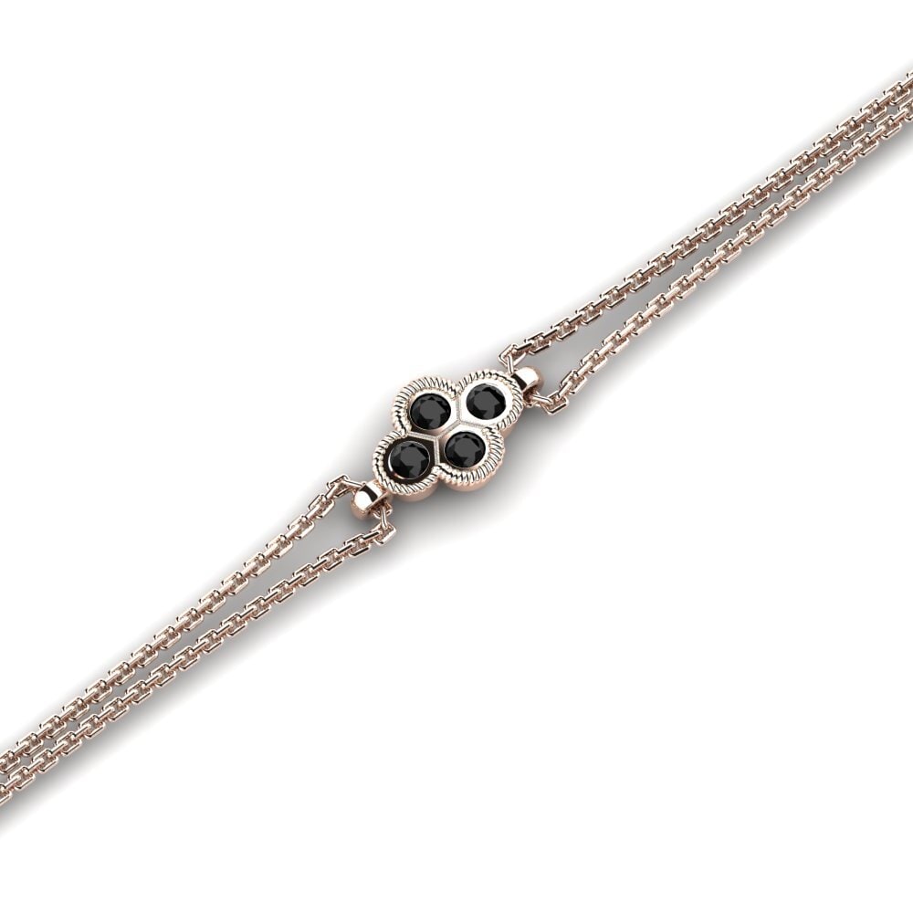 9ct Rose Gold Black Sapphire Women's Bracelet Tressa