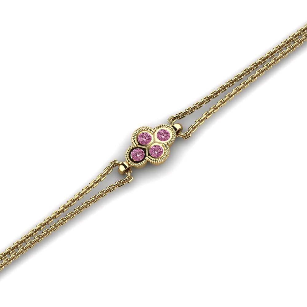 14ct Yellow Gold Rhodolite Garnet Women's Bracelet Tressa