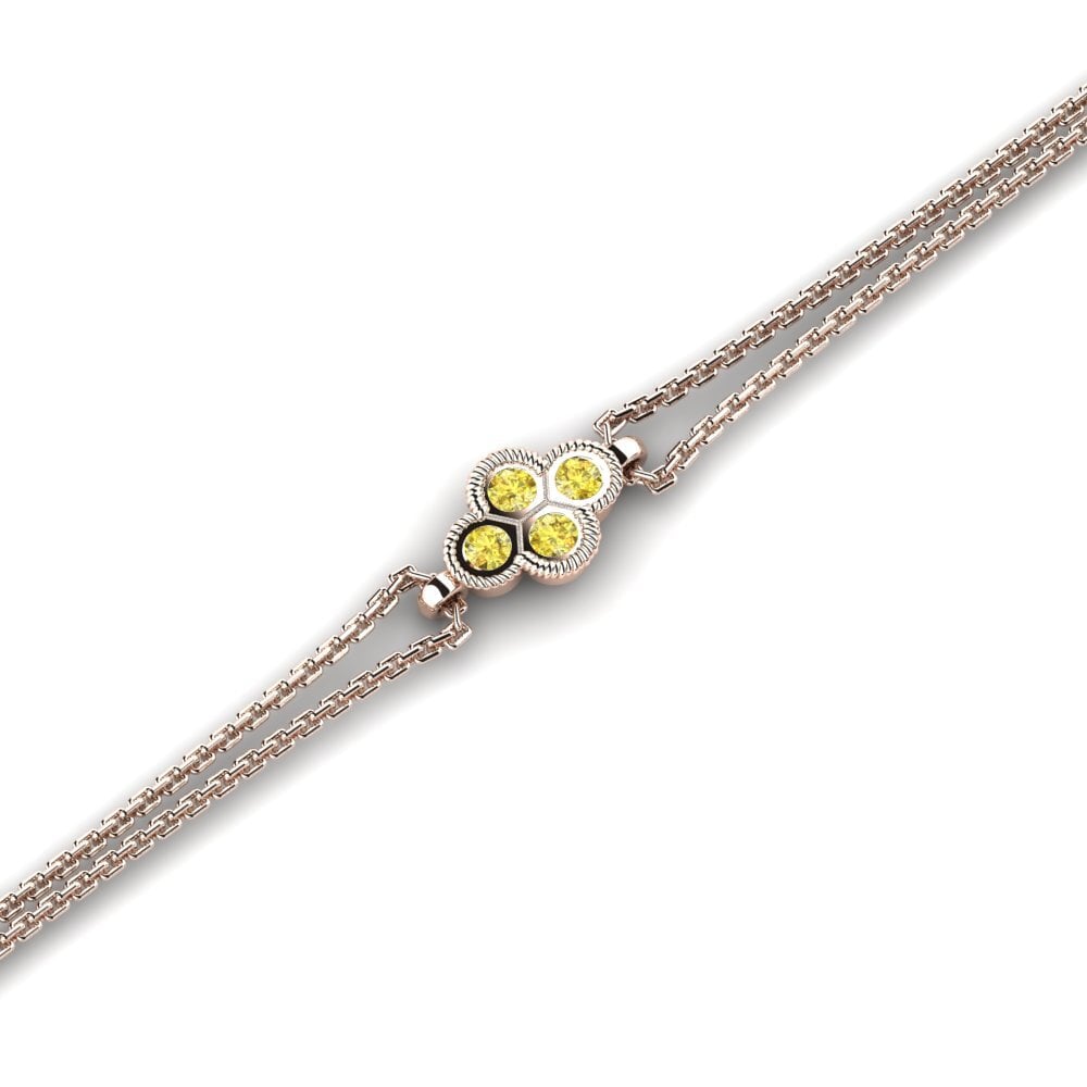 9ct Rose Gold Yellow Sapphire Women's Bracelet Tressa