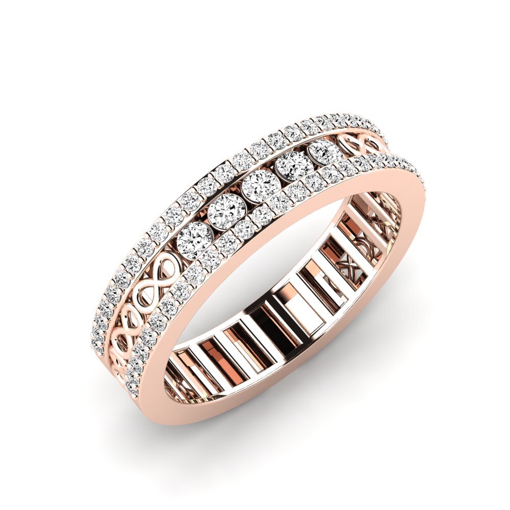 14k Oro Rosa Moissanita Anillo Trevenant