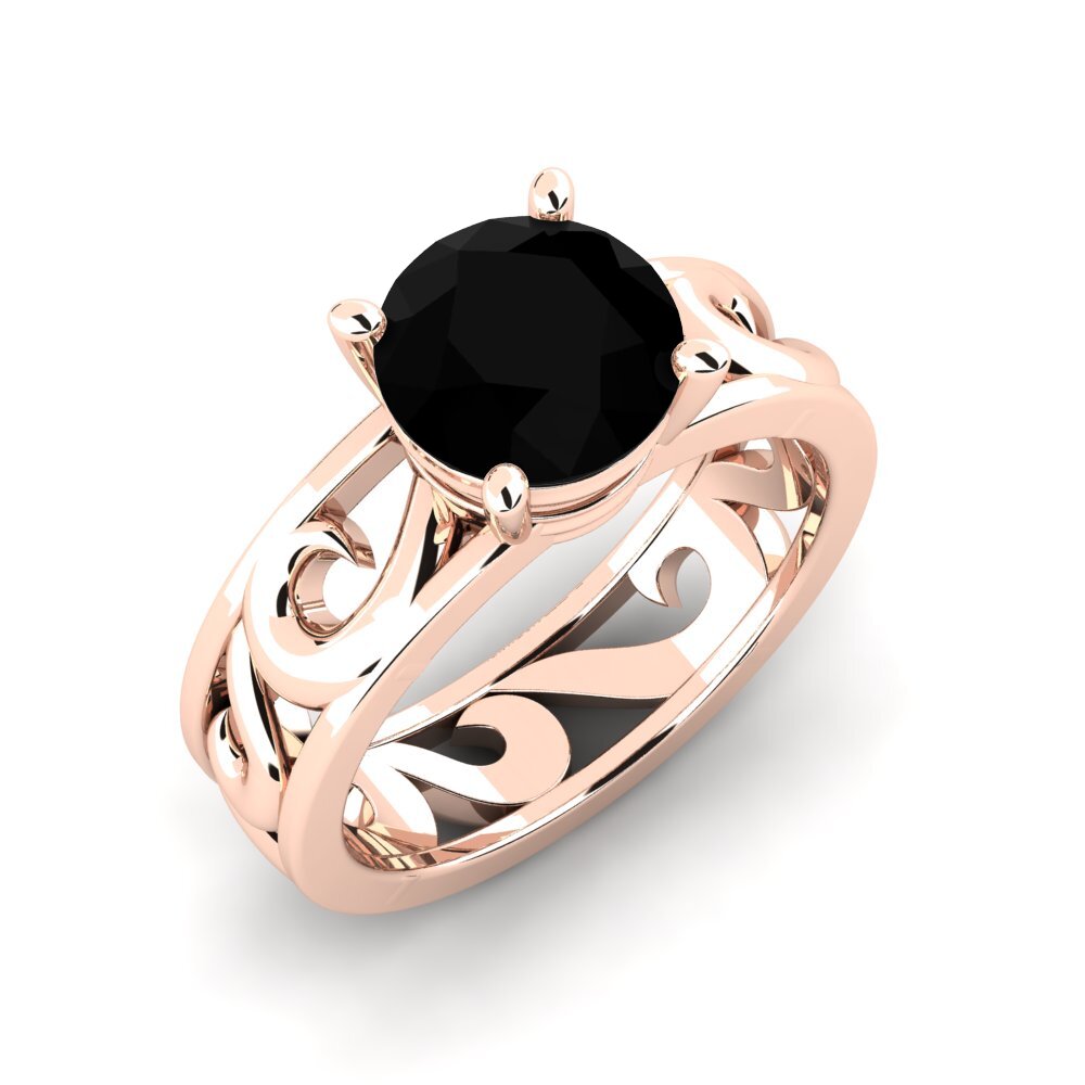 Black Onyx Engagement Ring Tricia