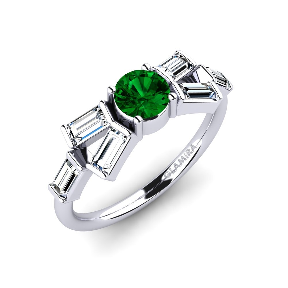 Green Zirconia Engagement Ring Trier