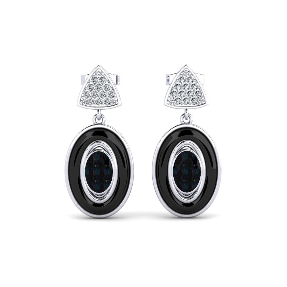 Black Opal Women's Earring Trierty