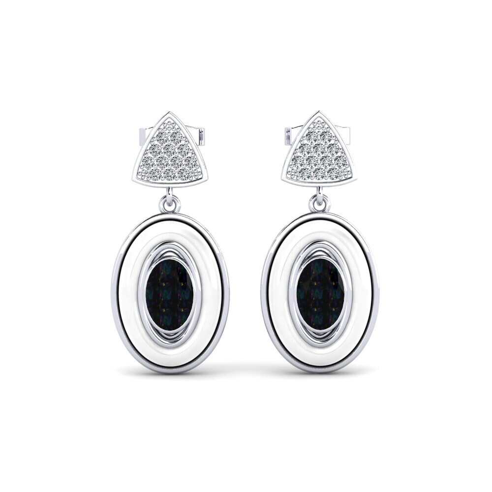 Black Opal Women's Earring Trierty