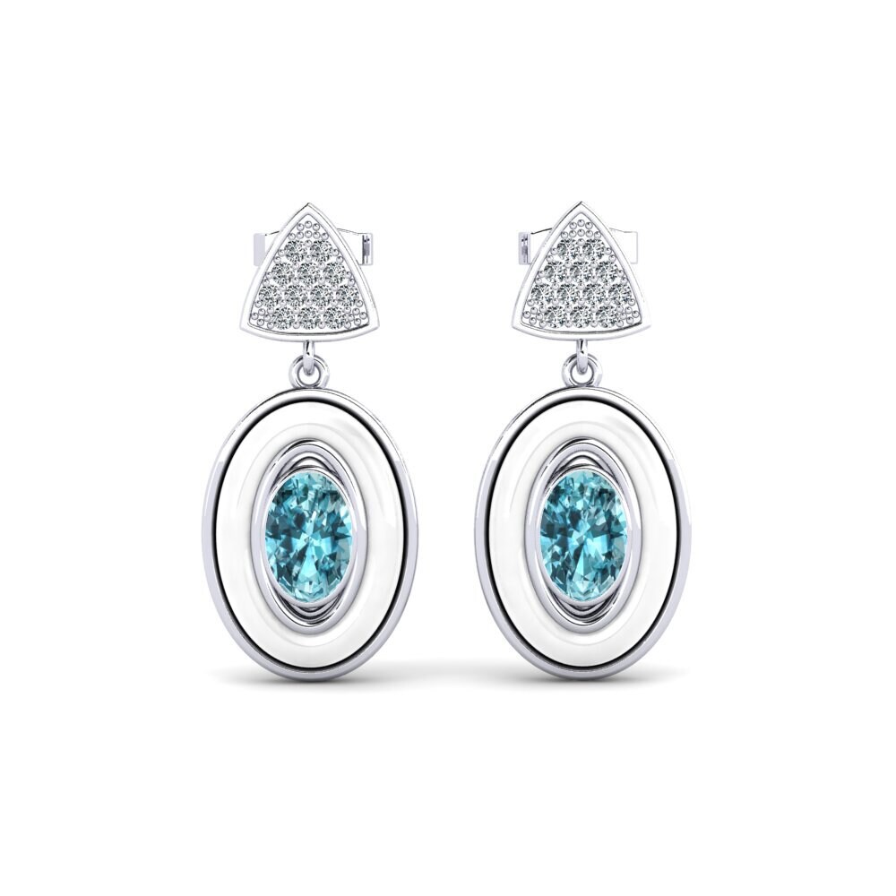 Blue Zircon Women's Earring Trierty