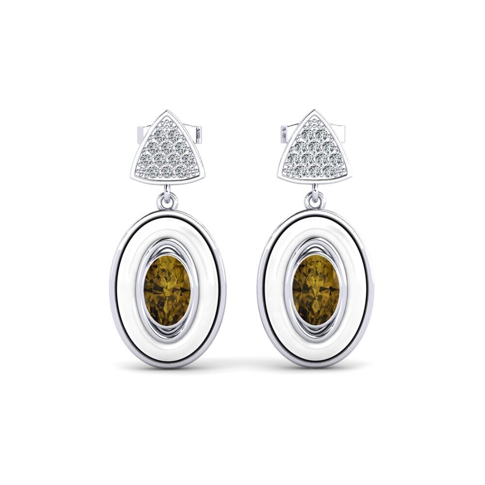 Brown Zircon Women's Earring Trierty