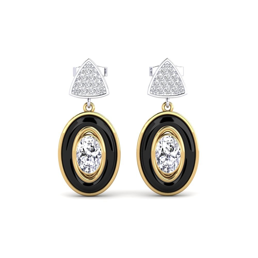 18ct Yellow & White Gold Lab Grown Diamond Women's Earring Trierty