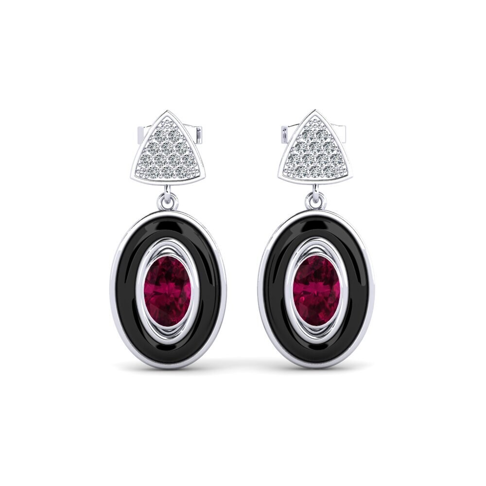 Rhodolite Garnet Women's Earring Trierty