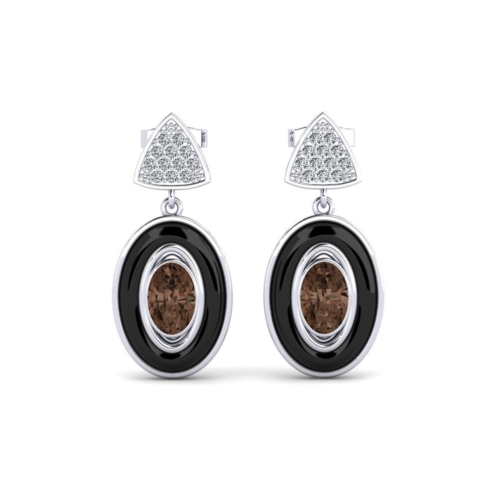 Smoky Quartz Women's Earring Trierty