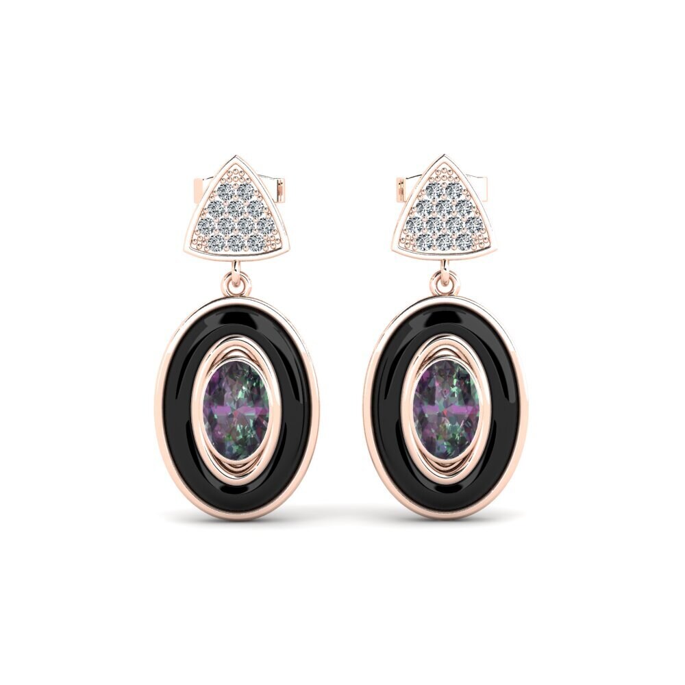18ct Rose Gold Mystic Topaz Women's Earring Trierty