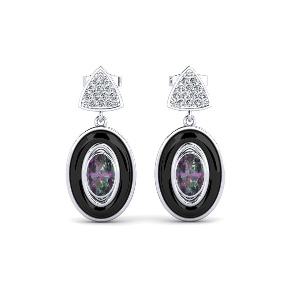 950 Platinum Mystic Topaz Women's Earring Trierty