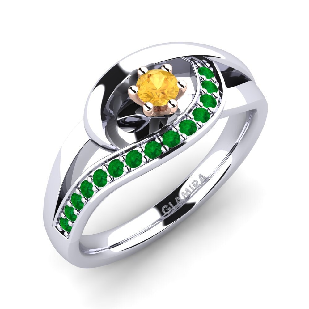 14K Wit & Rood Goud Citrien Verlovingsring Trina 0.1 crt