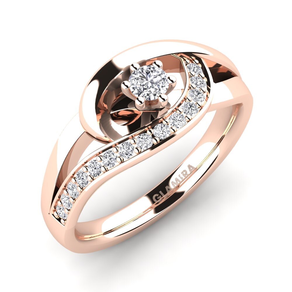 Or rose 585 Bague de fiançailles Trina 0.1 crt