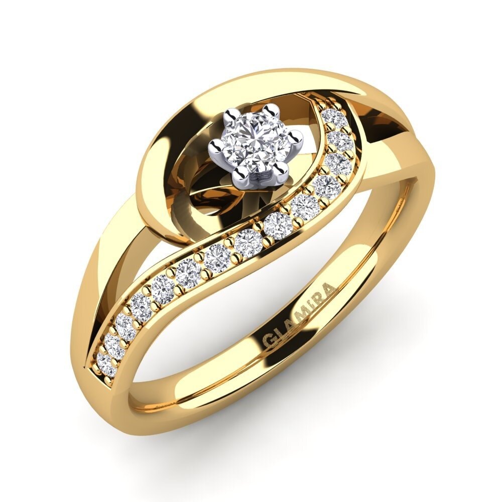 9ct Yellow & White Gold Engagement Ring Trina 0.1 crt