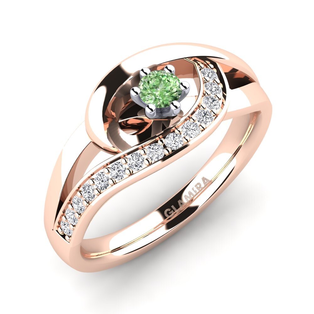 Green Diamond Engagement Ring Trina 0.1 crt