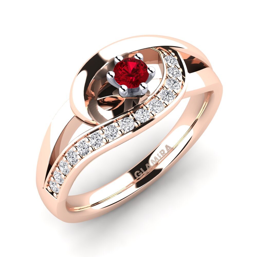 Red Zirconia Engagement Ring Trina 0.1 crt