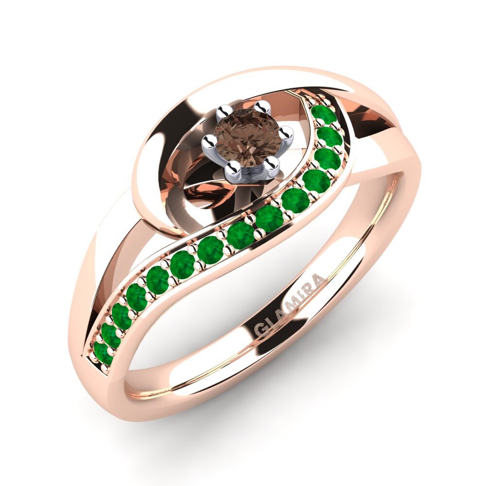 18K Rose & White Gold Engagement Ring Trina 0.1 crt