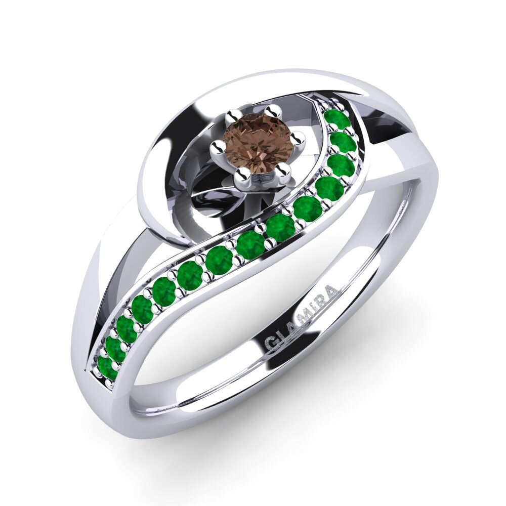 925 Silver Engagement Ring Trina 0.1 crt