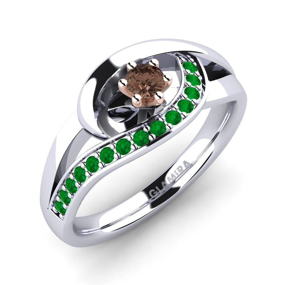 Weiß & Rotgold 375 Verlobungsringe Trina 0.1 crt
