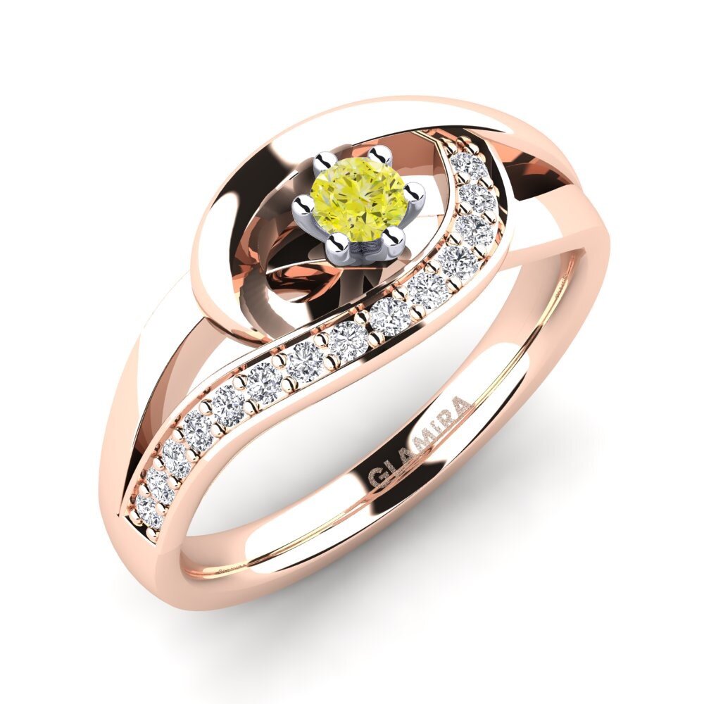 Yellow Diamond Engagement Ring Trina 0.1 crt