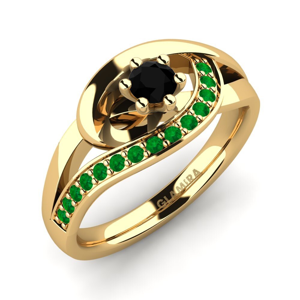 18K Yellow Gold Engagement Ring Trina 0.16 crt
