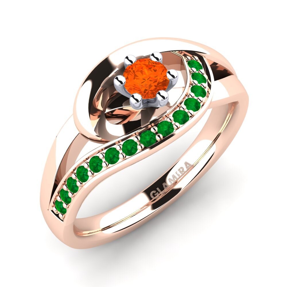 18K Rose & White Gold Fire-Opal Engagement Ring Trina 0.16 crt