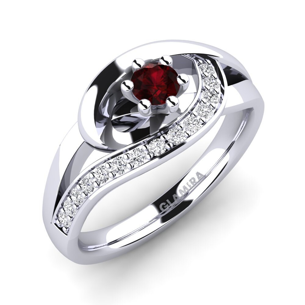 Garnet Engagement Ring Trina 0.16 crt