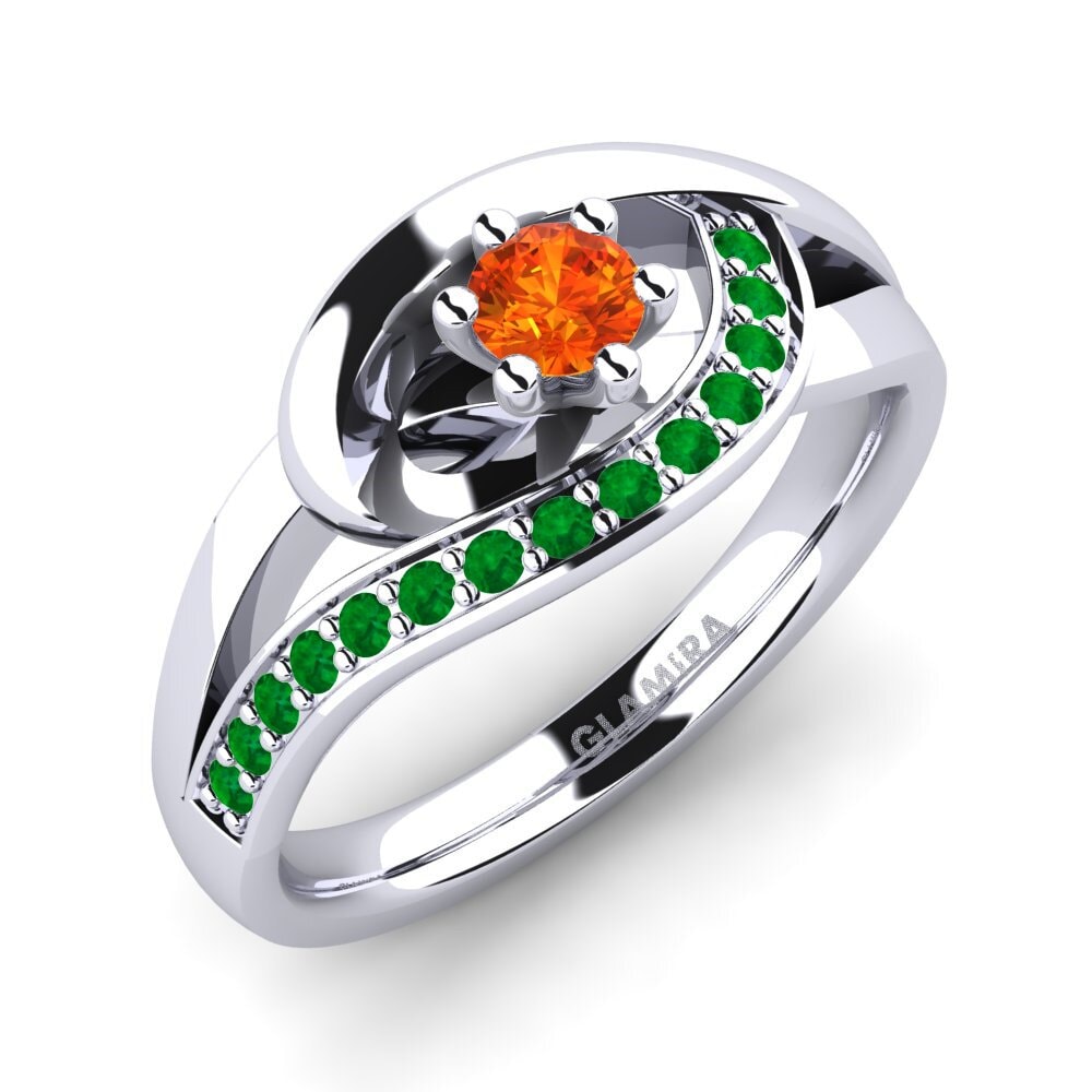 Oranje Saffier Verlovingsring Trina 0.16 crt