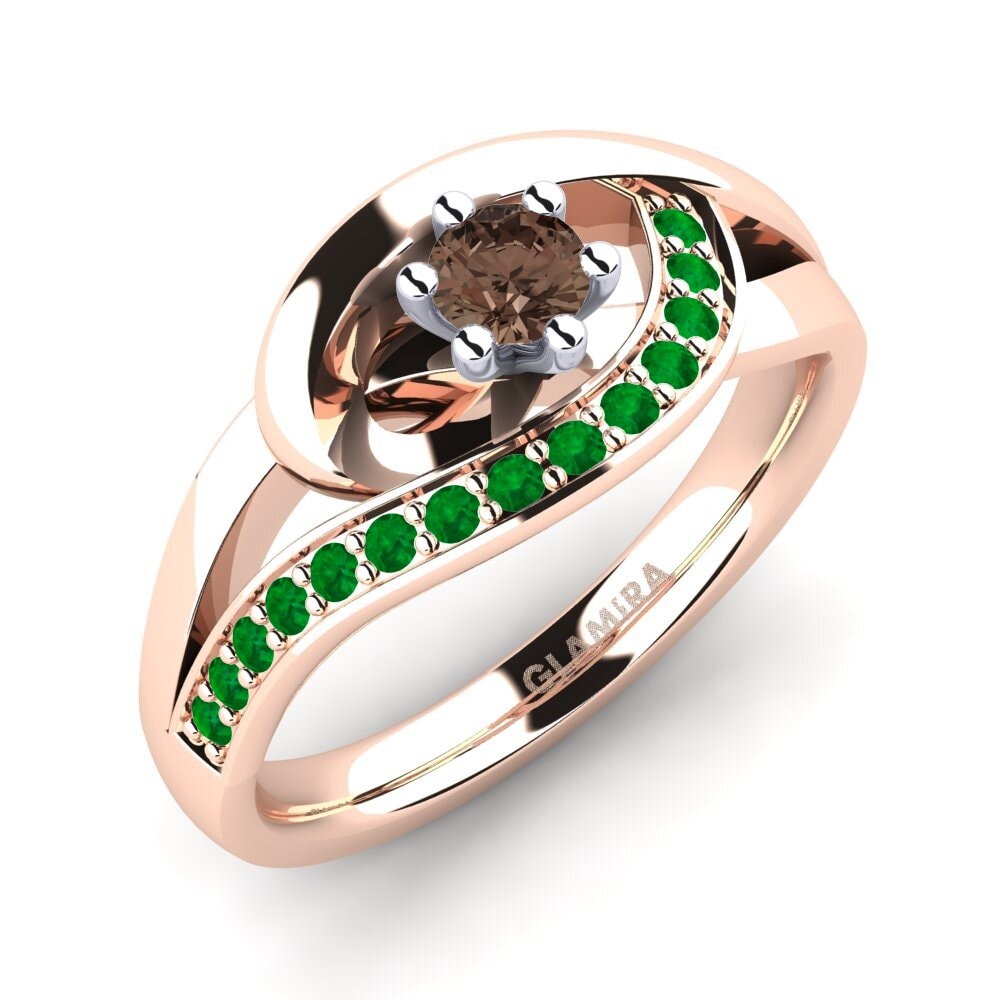 14K Rood & Wit Goud Rook Kwarts Verlovingsring Trina 0.16 crt