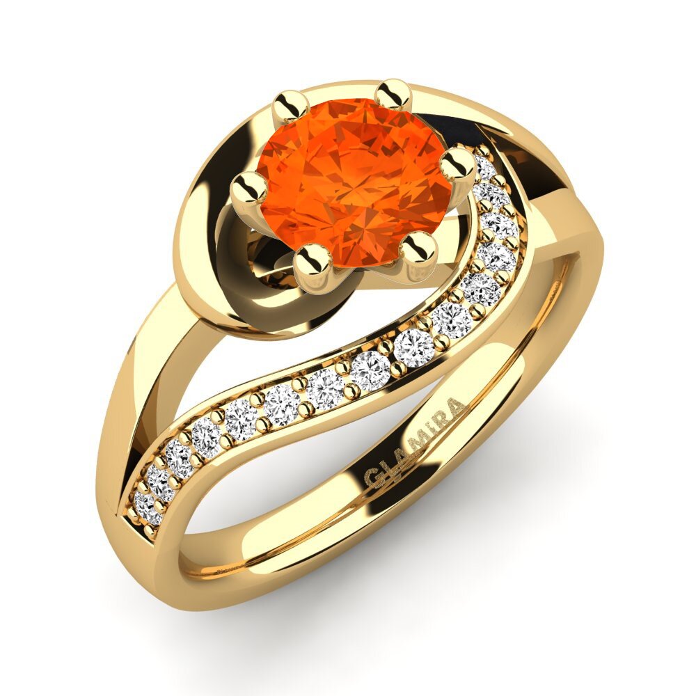 14K Yellow Gold Fire-Opal Engagement Ring Trina 0.8 crt