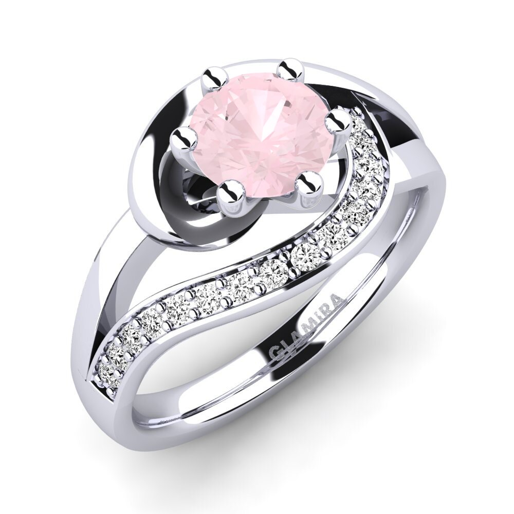 Quarzo Rosa Anello di fidanzamento Trina 0.8 crt