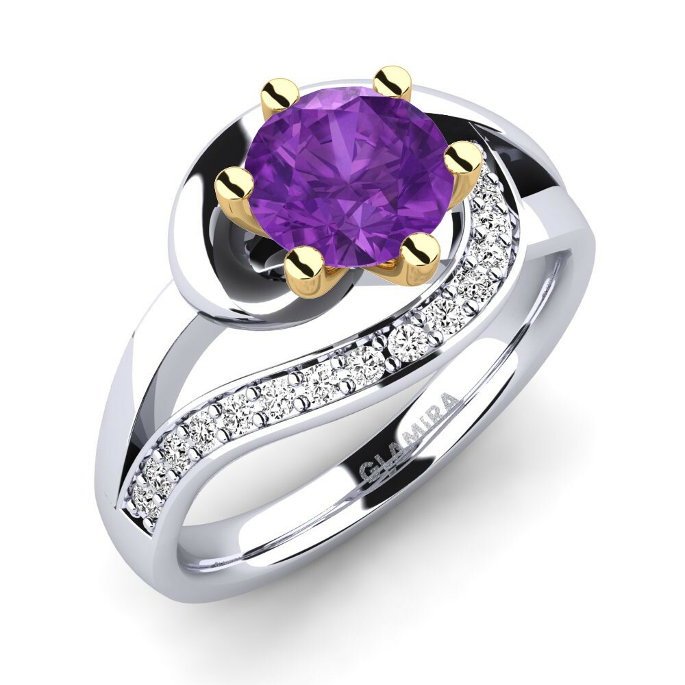 Black gold amethyst engagement ring shop