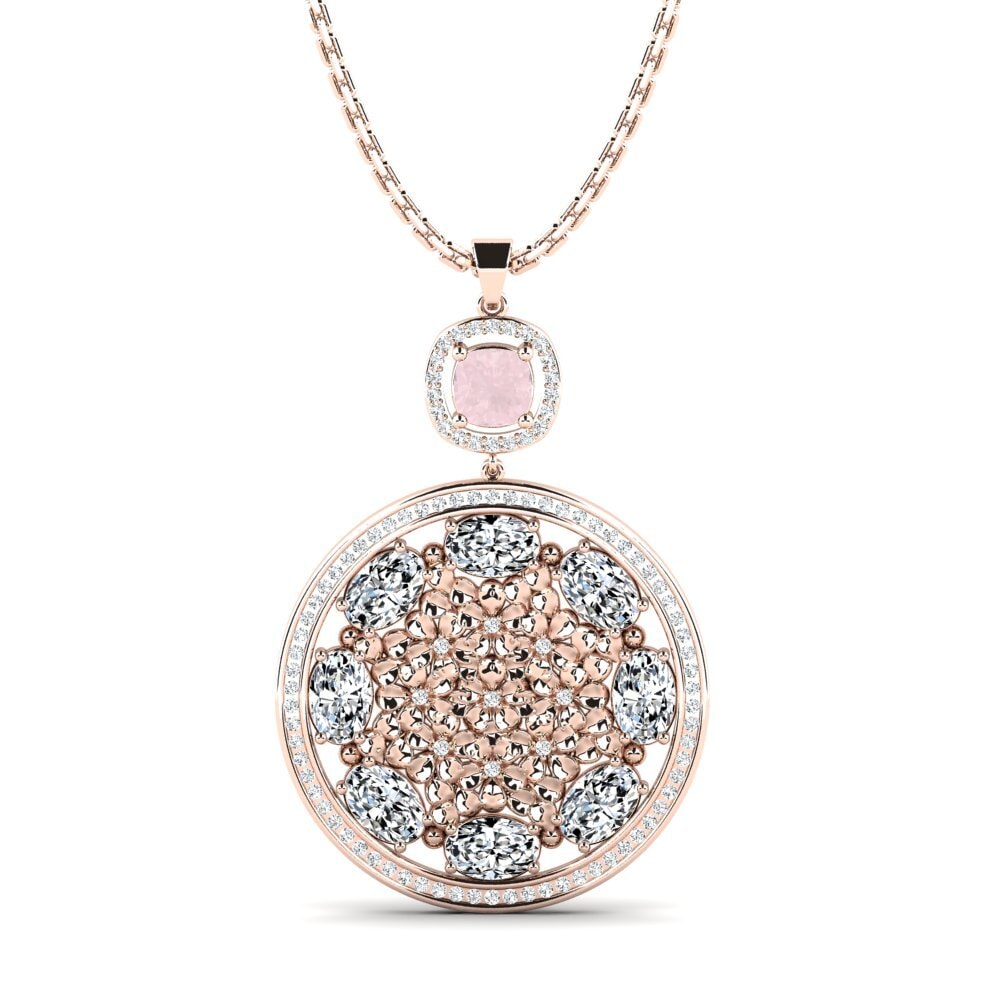 Cushion Rose Quartz Women's Pendant Trinesse