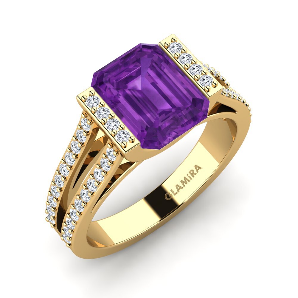Amethyst Engagement Ring Trinetta